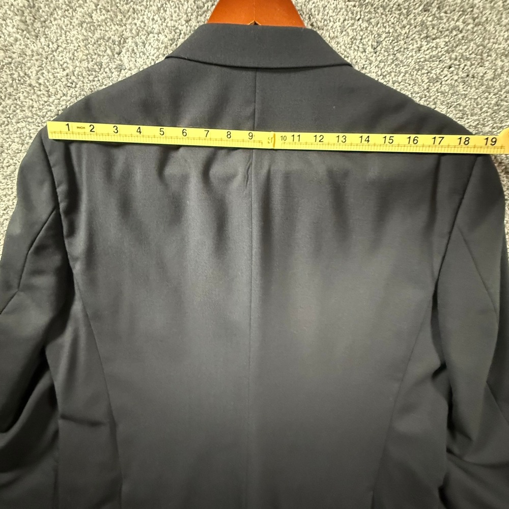 Renoir Mens 2-Piece Suit 100% Wool Black 2-Button Vented Blazer Pants 44R 38W - Picture 11 of 15